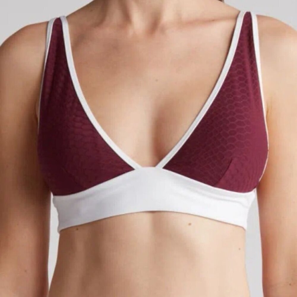 NWT Sanctuary Croc Embossed Bikini Top In Plum Size Small